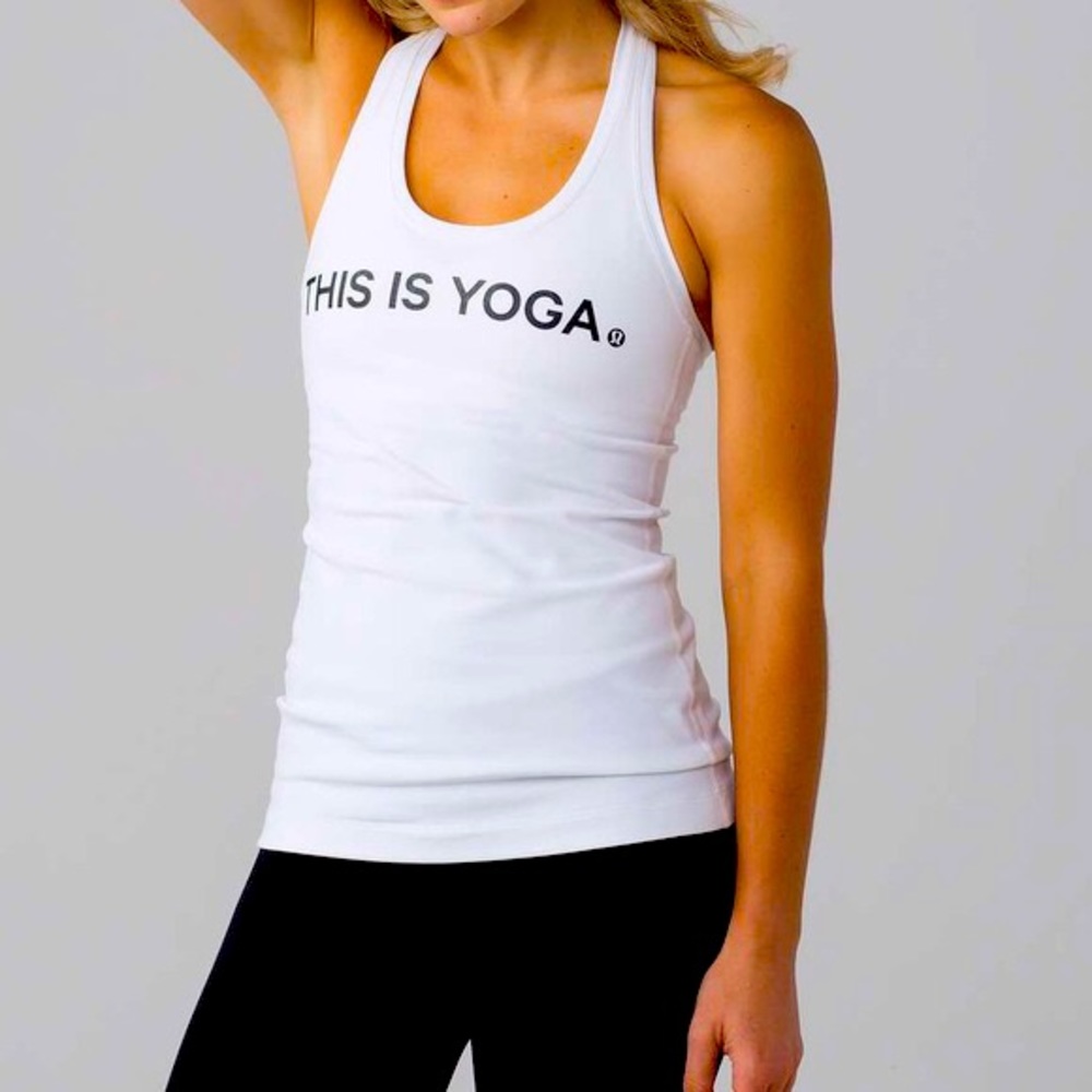 NWT This is Yoga CRB racerback tank top white TIY